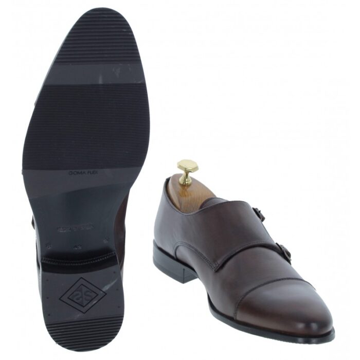 The Golden Boot Golden Boot Silva 5809 Monk Shoes – Brown Leather – Mens Wedding Shoes - Crep Direct UK