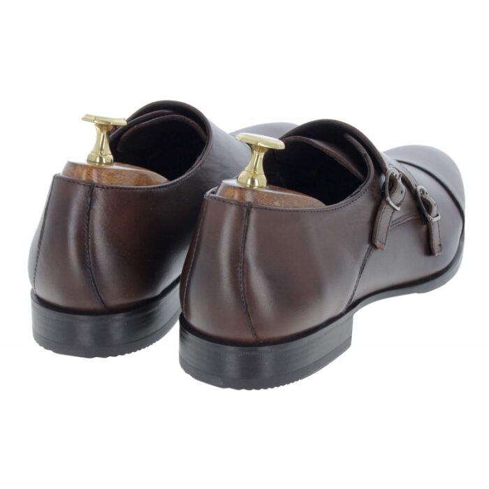 The Golden Boot Golden Boot Silva 5809 Monk Shoes – Brown Leather – Mens Wedding Shoes - Crep Direct UK