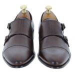 The Golden Boot Golden Boot Silva 5809 Monk Shoes – Brown Leather – Mens Wedding Shoes - Crep Direct UK