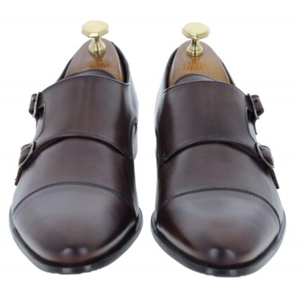 The Golden Boot Golden Boot Silva 5809 Monk Shoes – Brown Leather – Mens Shoes - Crep Direct UK
