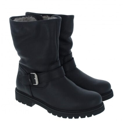 Panama Jack Singapur Boots – Black Leather – Womens Boots - Crep Direct UK