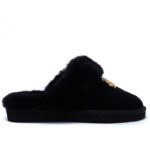 Holland Cooper HC Shearling Slippers – Black Suede – Womens Slippers - Crep Direct UK