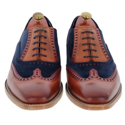 Barker Spencer Shoes – Antique Rosewood/Navy Suede – Mens Shoes - Crep Direct UK
