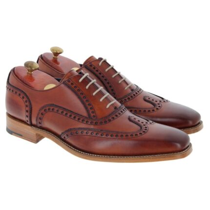Barker Spencer Shoes – Antique Rosewood/Navy Calf Leather – Mens Shoes - Crep Direct UK