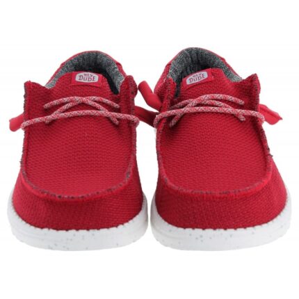 Hey Dude Wally Sport Mesh 40403 Shoes – Dark Red – Mens Shoes - Crep Direct UK