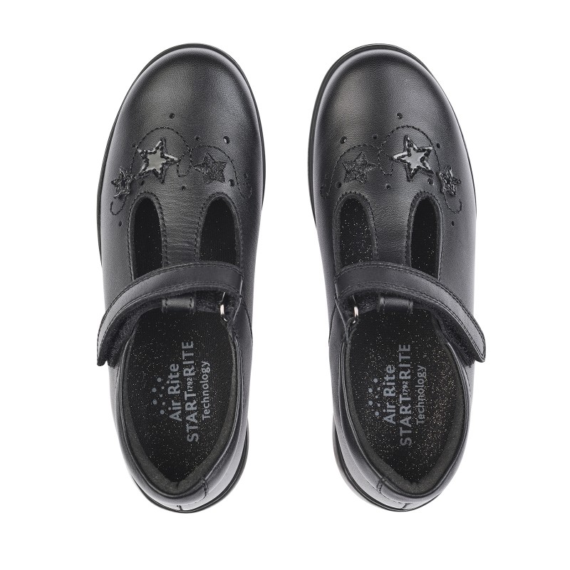 Start-Rite Star Jump School Shoes – Black Leather – Girls School Shoes - Crep Direct UK
