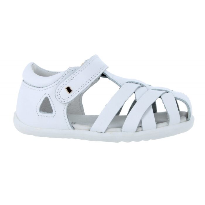 Bobux Step Up Tropicana II 732307 Closed Toe Sandals – White Leather – Girls Sandals - Crep Direct UK