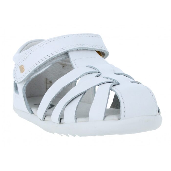 Bobux Step Up Tropicana II 732307 Closed Toe Sandals – White Leather – Girls Sandals - Crep Direct UK