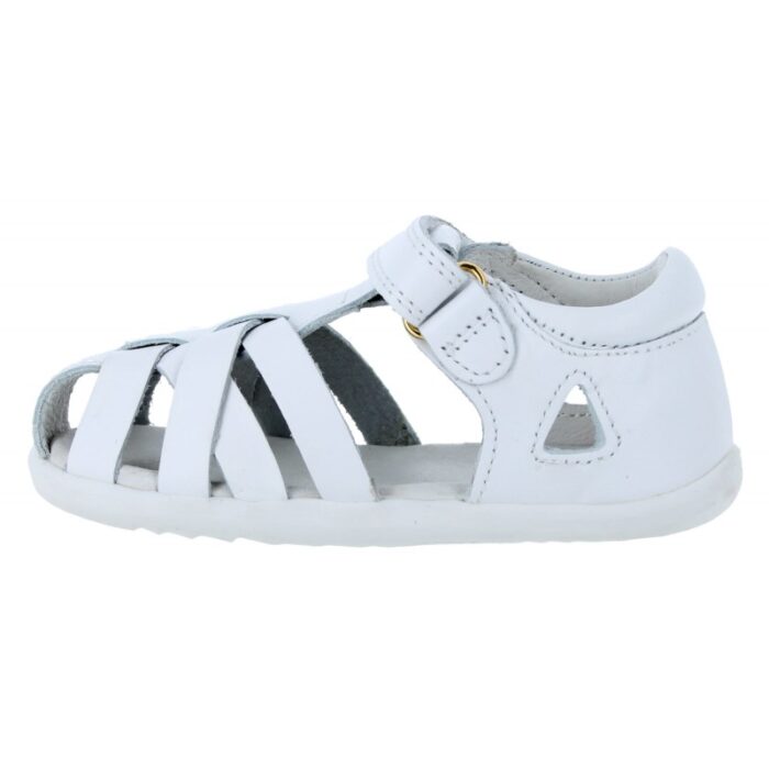 Bobux Step Up Tropicana II 732307 Closed Toe Sandals – White Leather – Girls Sandals - Crep Direct UK