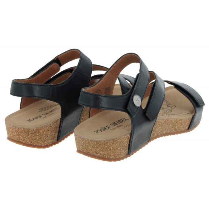Josef Seibel Tonga 25 78519 Sandals – Black Leather – Womens Sandals, Sliders & Toe Posts - Crep Direct UK