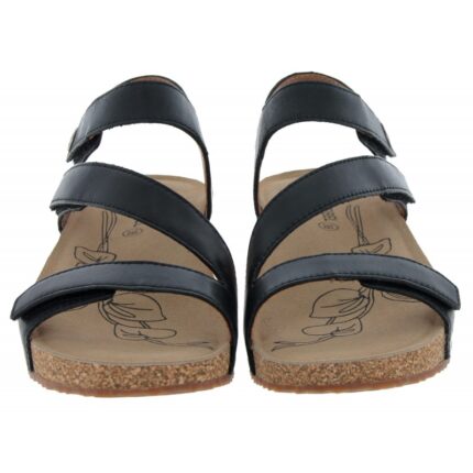 Josef Seibel Tonga 25 78519 Sandals – Black Leather – Womens Sandals, Sliders & Toe Posts - Crep Direct UK