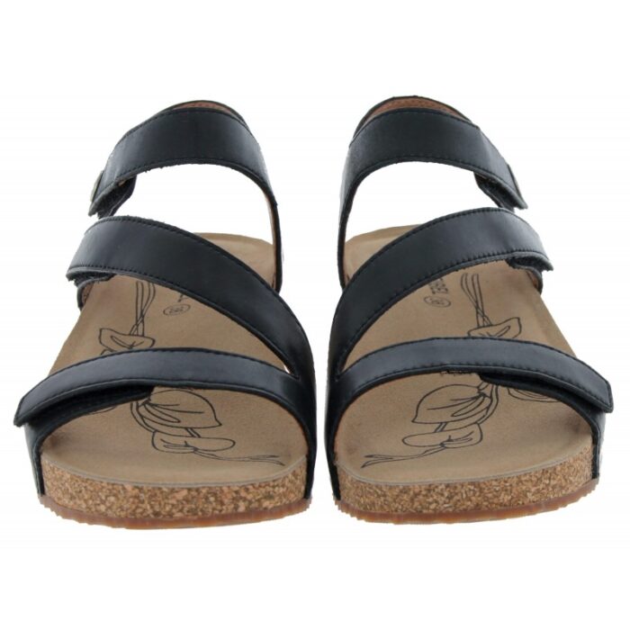 Josef Seibel Tonga 25 78519 Sandals – Black Leather – Womens Sandals, Sliders & Toe Posts - Crep Direct UK
