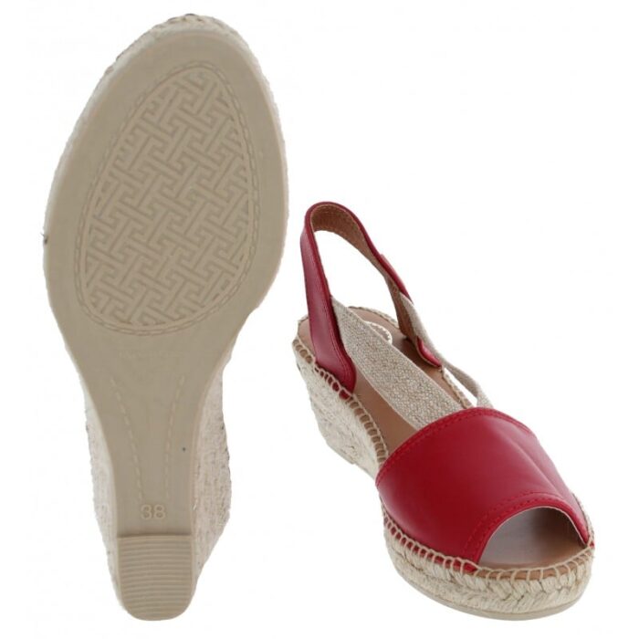 Toni Pons Teide-P Slingback Espadrilles – Red Leather – Womens Espadrilles - Crep Direct UK