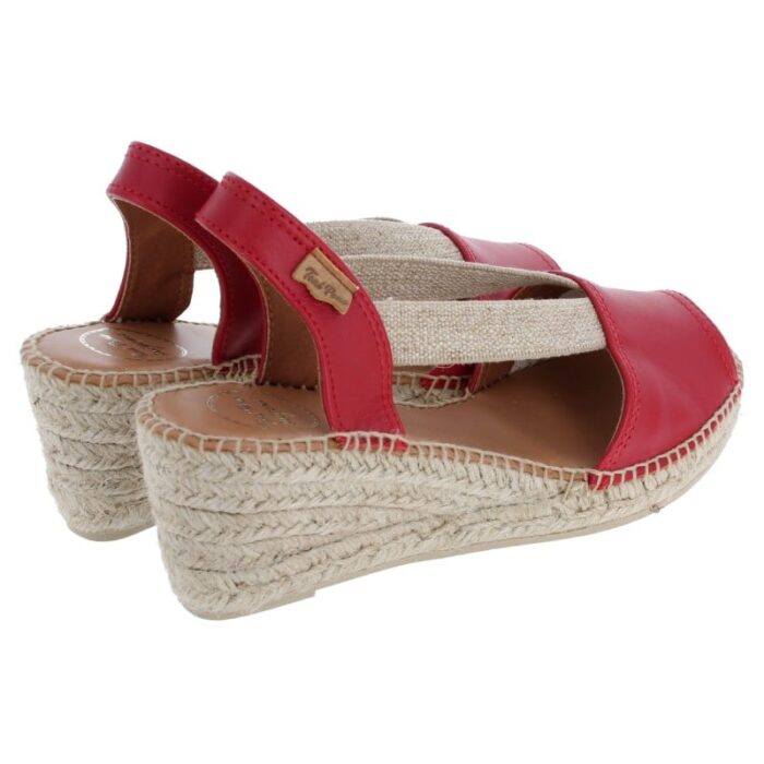 Toni Pons Teide-P Slingback Espadrilles – Red Leather – Womens Espadrilles - Crep Direct UK