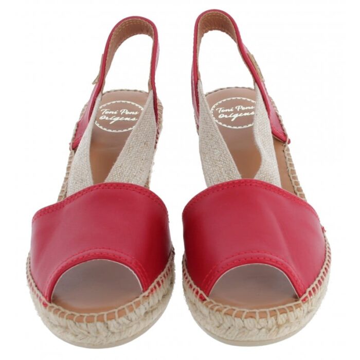 Toni Pons Teide-P Slingback Espadrilles – Red Leather – Womens Espadrilles - Crep Direct UK