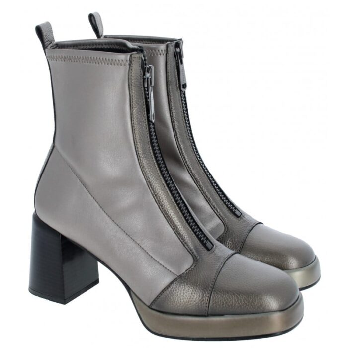 Hispanitas Tokio HI243658 Heeled Ankle Boots – Basalt Leather – Womens Boots - Crep Direct UK