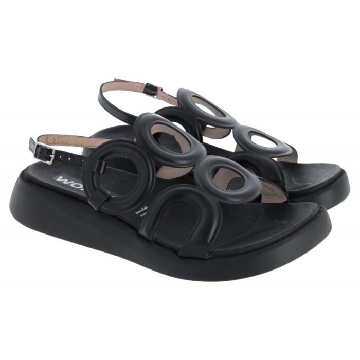 Wonders Toledo C-6533 Flat Sandals – Black Leather – Womens Sandals, Sliders & Toe Posts - Crep Direct UK