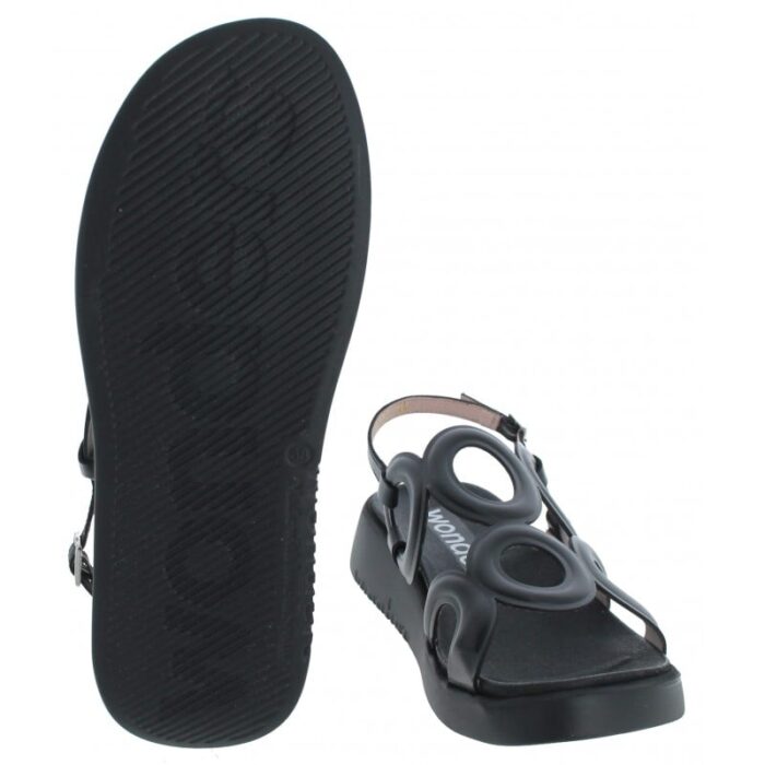Wonders Toledo C-6533 Flat Sandals – Black Leather – Womens Sandals, Sliders & Toe Posts - Crep Direct UK