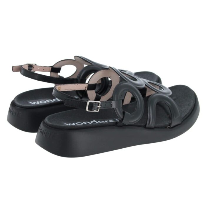 Wonders Toledo C-6533 Flat Sandals – Black Leather – Womens Sandals, Sliders & Toe Posts - Crep Direct UK