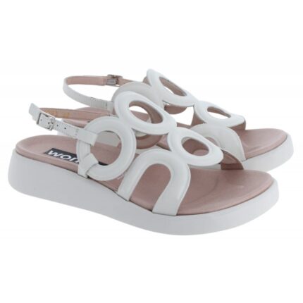 Wonders Toledo C-6533 Flat Sandals - White Leather - Womens Sandals, Sliders & Toe Posts