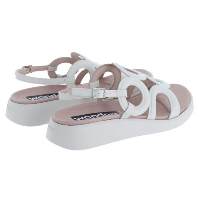 Wonders Toledo C-6533 Flat Sandals – White Leather – Womens Sandals, Sliders & Toe Posts - Crep Direct UK