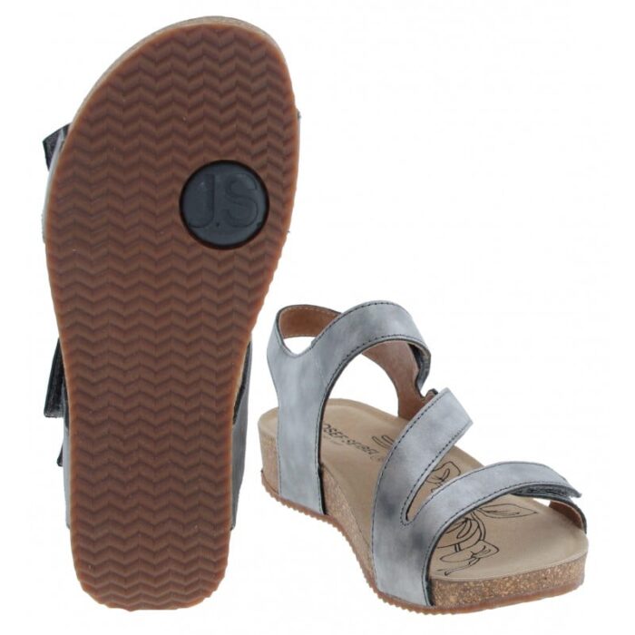 Josef Seibel Tonga 25 78519 Sandals – Anthracite Leather – Womens Sandals, Sliders & Toe Posts - Crep Direct UK