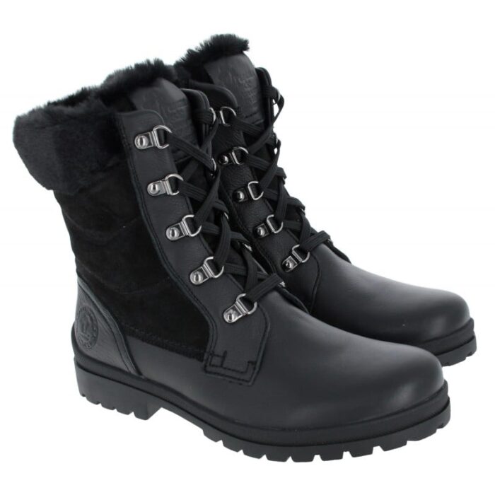 Panama Jack Tuscani Boots – Black Leather – Womens Boots - Crep Direct UK