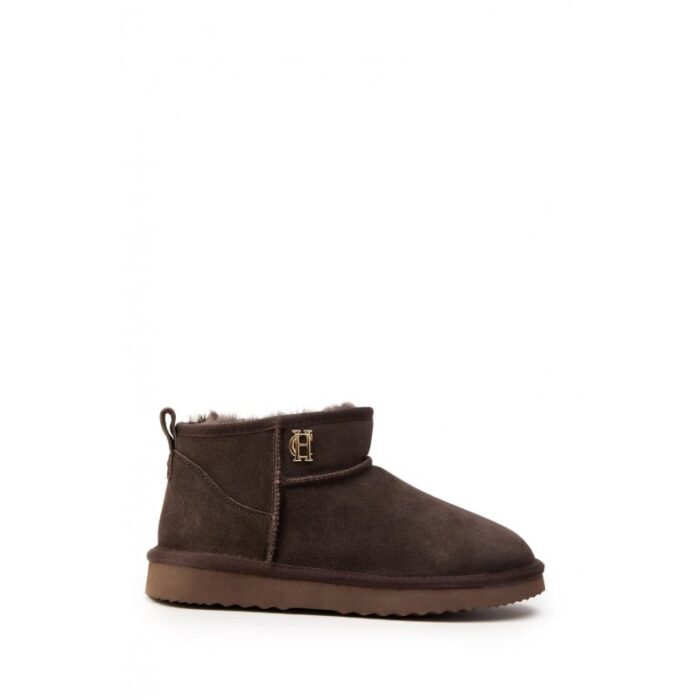 Holland Cooper Ultra Mini Shearling Boot – Chocolate Suede – Womens Boots - Crep Direct UK