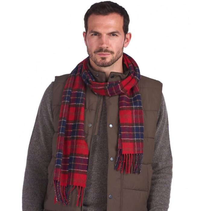 Barbour Tartan Lambswool Scarf USC0001 – Red Tartan – Ladies Clothing - Crep Direct UK