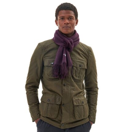 Barbour Plain Lambswool USC0008 Scarf – Damson – Mens Clothing - Crep Direct UK