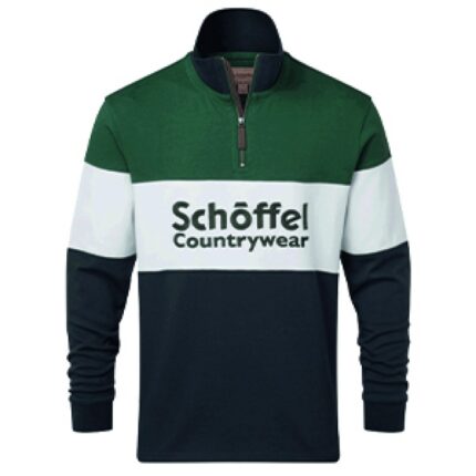 Schoffel Exeter Heritage 1/4 Zip 4045 - Navy Cotton - Mens Clothing