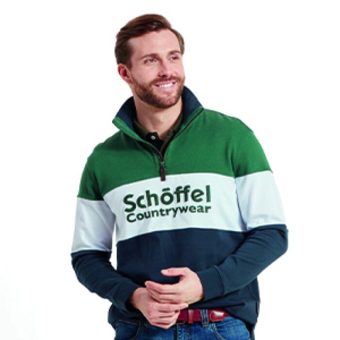 Schoffel Exeter Heritage 1/4 Zip 4045 – Navy Cotton – Mens Clothing - Crep Direct UK
