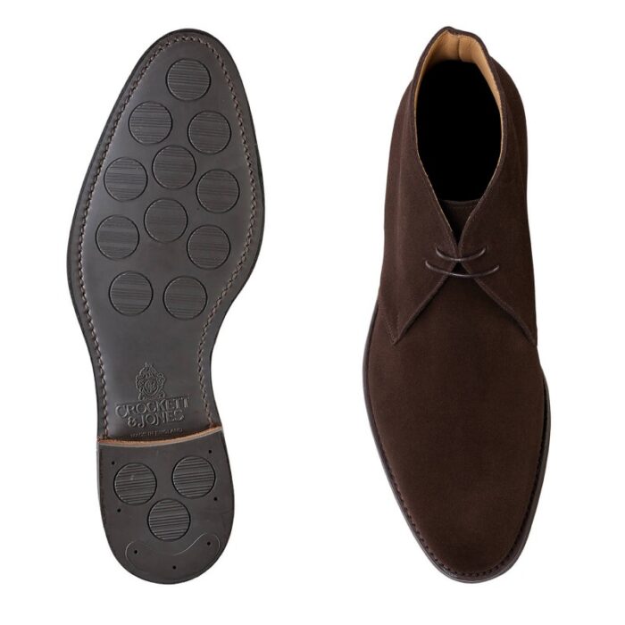 Crockett & Jones Crockett & Jones Upton Boots – Dark Oak Suede – Mens Boots - Crep Direct UK