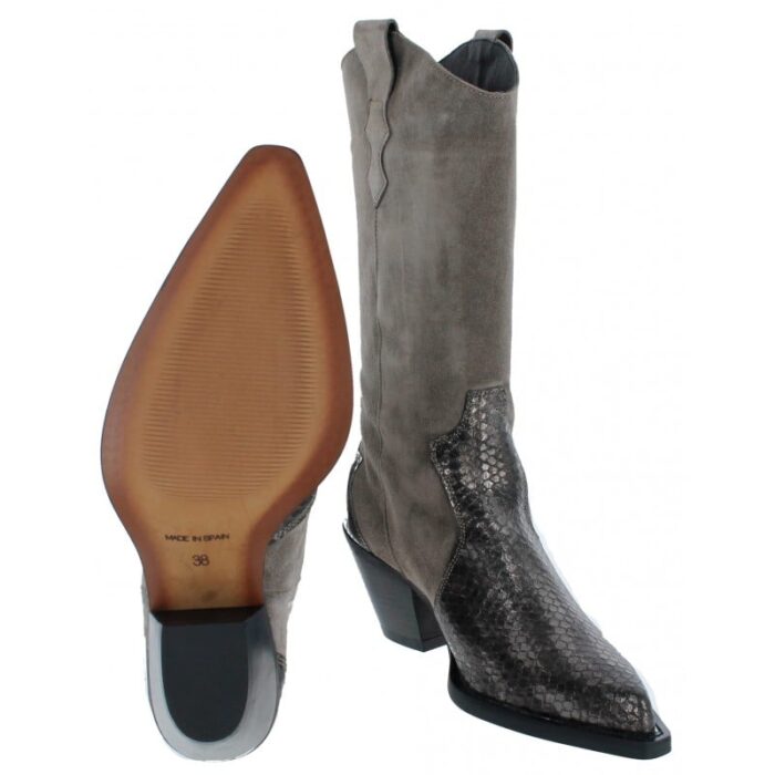 Alpe Vendome 526371 Cowboy Knee High Boots – Grey Suede – Womens Boots - Crep Direct UK