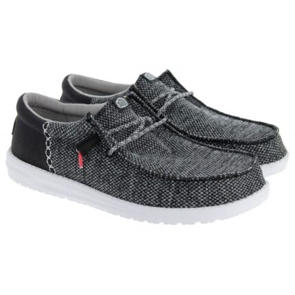 Hey Dude Wally Funk Open Mesh 40898 Shoes – Black/White – Mens Shoes - Crep Direct UK