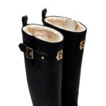 Holland Cooper Sherpa Lined Regency Wellington – Matte Black – Womens Wellingtons - Crep Direct UK