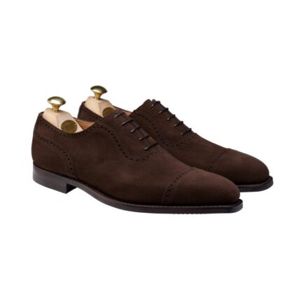 Crockett & Jones Crockett & Jones Westbourne Shoes – Dark Brown Calf Suede – Mens Shoes - Crep Direct UK