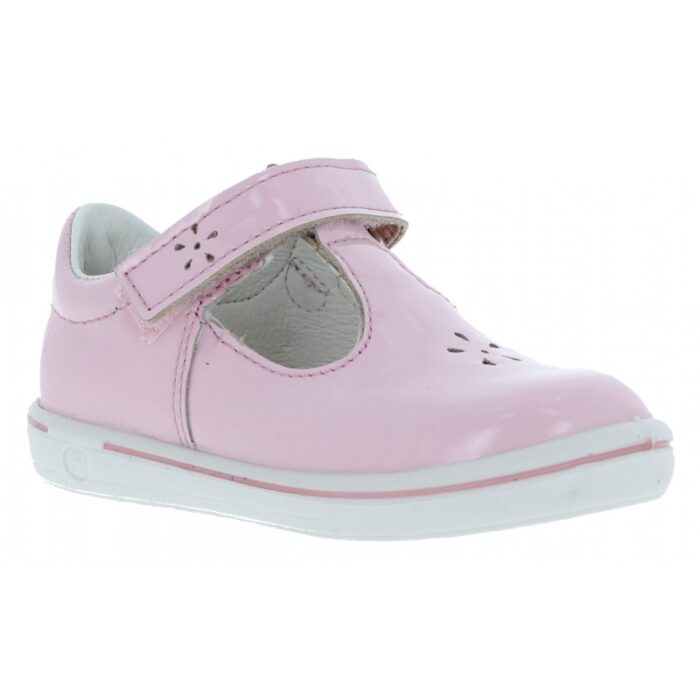 Ricosta Winona 2600202 T-Bar Shoes – Blush Patent – Girls Shoes - Crep Direct UK