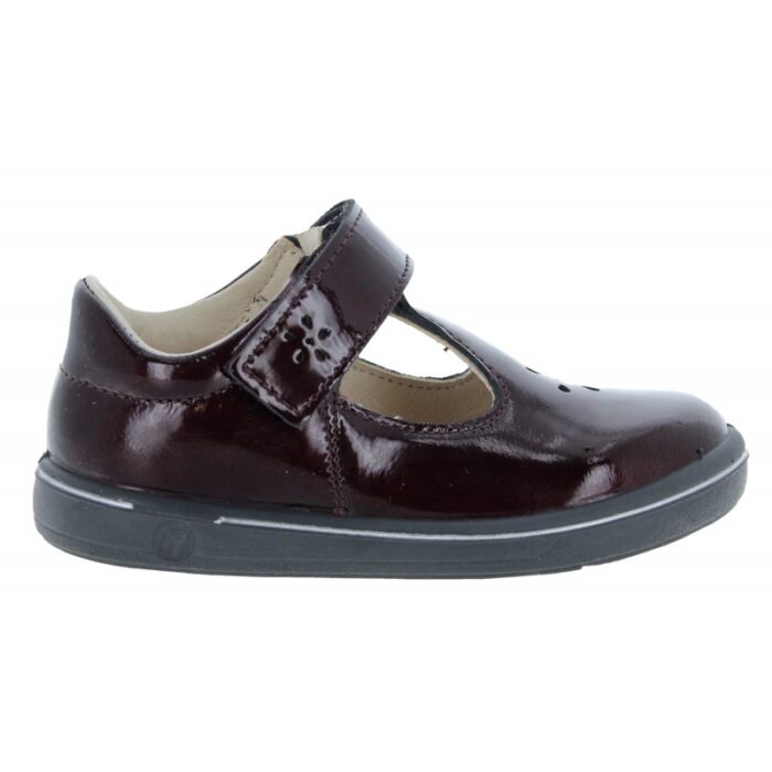 Ricosta Winona 2600202 T-Bar Shoes – Burgundy Patent – Girls Shoes - Crep Direct UK