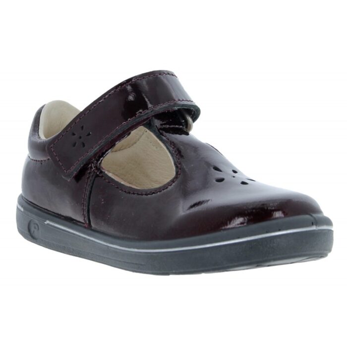 Ricosta Winona 2600202 T-Bar Shoes – Burgundy Patent – Girls Shoes - Crep Direct UK