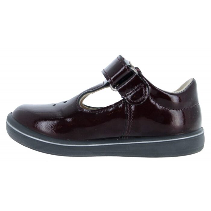 Ricosta Winona 2600202 T-Bar Shoes – Burgundy Patent – Girls Shoes - Crep Direct UK