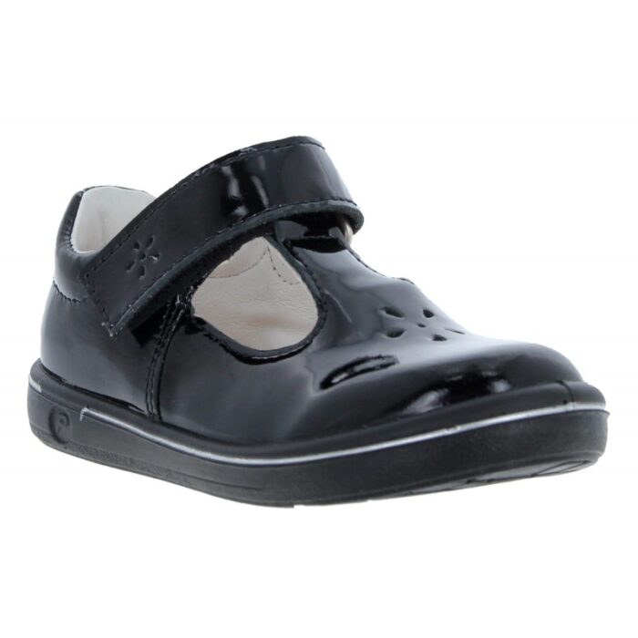Ricosta Winona 2600202 T-Bar Shoes – Black Patent – Girls Shoes - Crep Direct UK