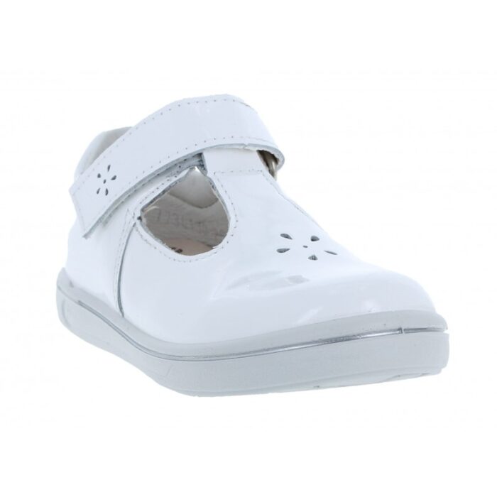 Ricosta Winona 2600202 T-Bar Shoes – White Patent – Girls Shoes - Crep Direct UK
