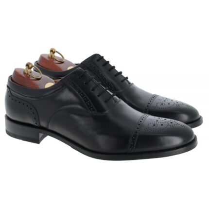 Loake Woodstock Shoes - Black Leather - Mens Shoes