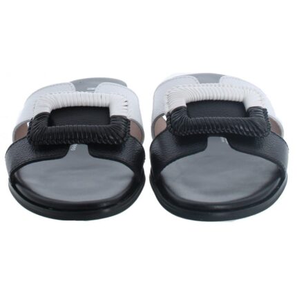Hispanitas Yakarta HV253881 Mules – Black/White Leather – Womens Sandals, Sliders & Toe Posts - Crep Direct UK