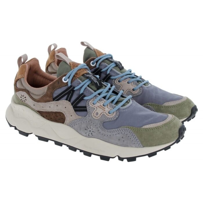 Flower Mountain Yamano 3 Man 2017816 Trainers – Army Green / Grey Suede – Mens Shoes - Crep Direct UK