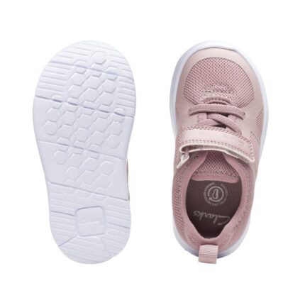 Clarks Ath Flux Toddler Trainers – Pink – Girls First Shoes - Crep Direct UK