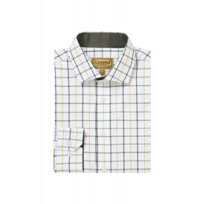 Schoffel Baconsthorpe Tailored Shirt 4008 – Woodland Check Cotton – Mens Clothing - Crep Direct UK