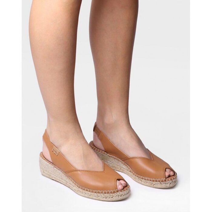 Toni Pons Bernia-P Peep Toe Espadrilles – Cuiro Leather – Womens Espadrilles - Crep Direct UK