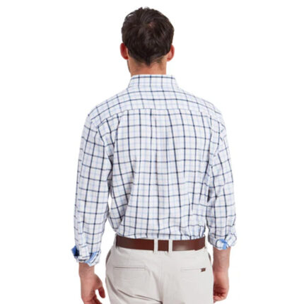 Schoffel Brancaster Classic Shirt 4050 – Imperial Blue Check Cotton – Mens Clothing - Crep Direct UK